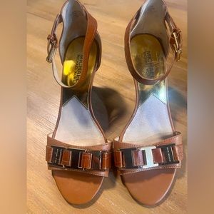 Michael Kors Greta Leather Heel  Sandals